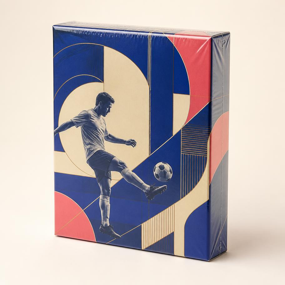 Sealed unbranded football card box representing the DECO range