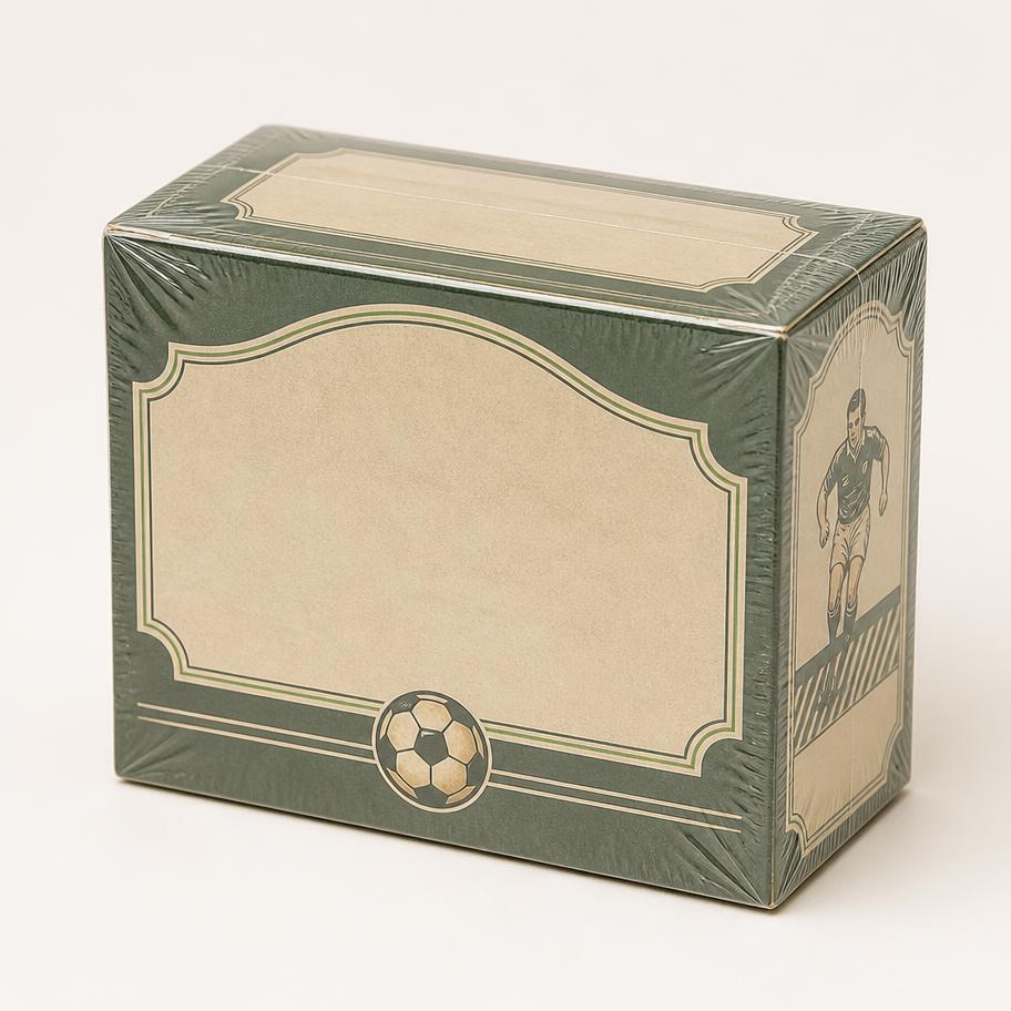 Sealed unbranded football card box representing the Merlin range